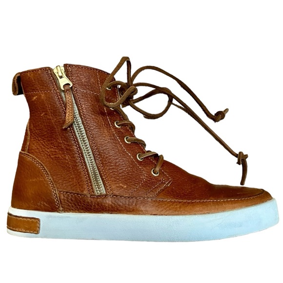 Blackstone Shoes - Blackstone USA CW96 (QL45) Brown and White Leather Shearling Boot Women's 39